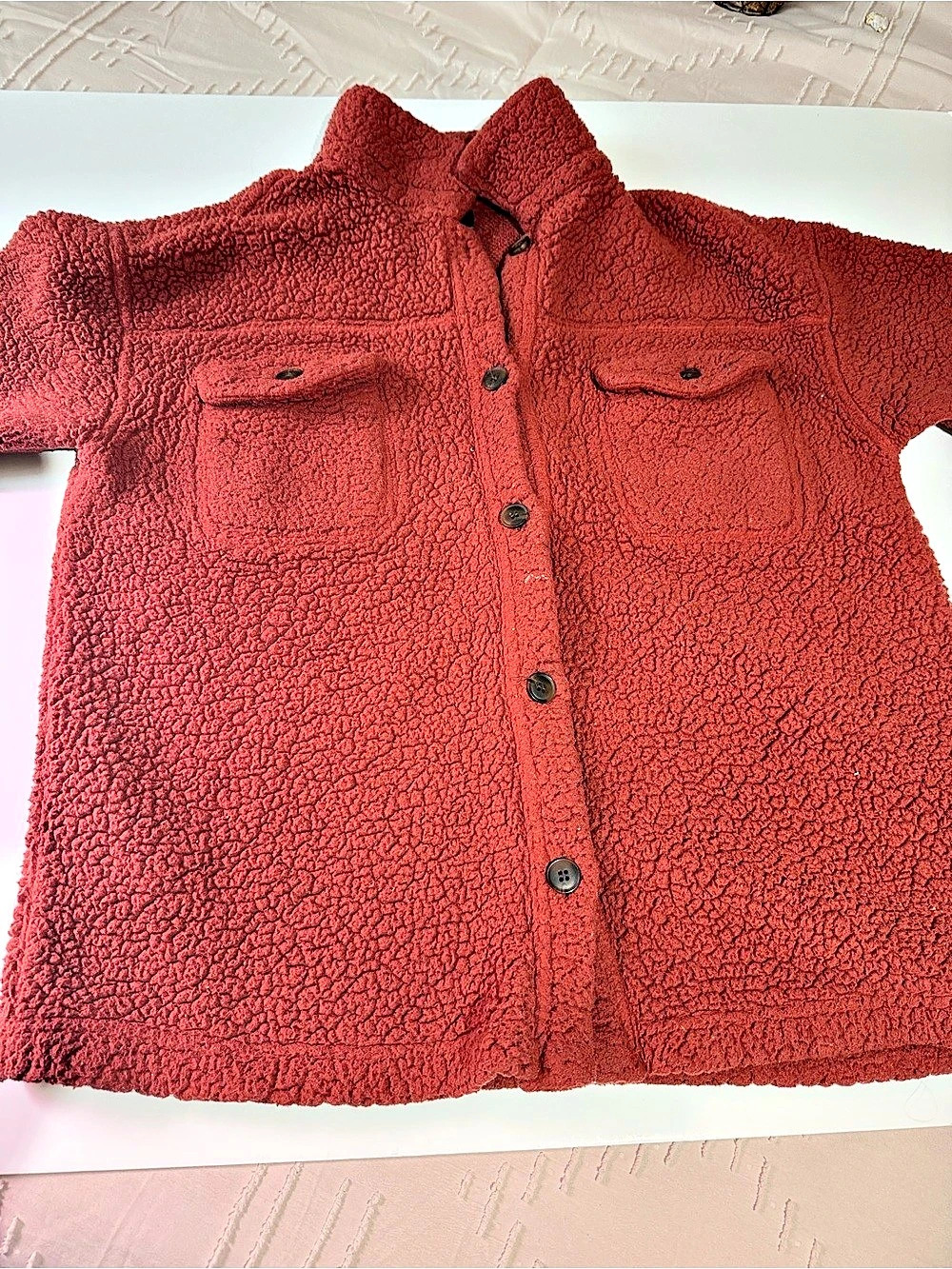 Free People Ruby Jacket Red Teddy Fleece Jacket